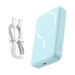 Baseus Acumulator extern Mini Wireless Fast Charger 10000mAh, 30W, cablu Type-C la Type-C, 30cm, Albastru