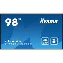 Monitor IPS LED Iiyama 97.5" LH9875UHS-B2AG, UHD (3840 x 2160), VGA, DVI, HDMI, DisplayPort, Boxe, Negru
