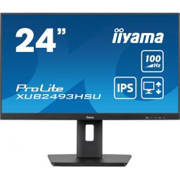 Monitor IPS LED iiyama ProLite 23.8" XUB2493HSU-B6, Full HD (1920 x 1080), HDMI, DisplayPort, Boxe, Pivot, Negru
