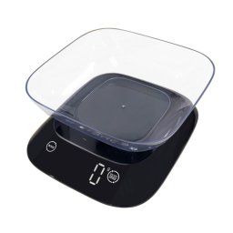 Cantar de bucatarie Rosberg Premium RP51651J, 5 kg, g/lb/oz/ml, bol, display LED, negru