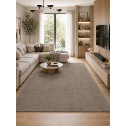 Covor Premium Belgian Soft Rimini 71481-077, Bej, Gri, Marime 120 x 170 cm, Lungime Fir 22 mm, Poliester Reciclat, Antialergic, Living, Dormitor, Sufragerie, Birou