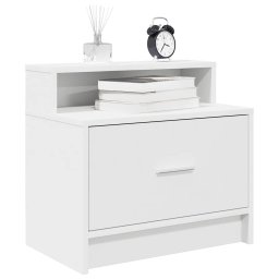 Noptiera cu sertar alb 51x31x47 cm GartenMobel Dekor
