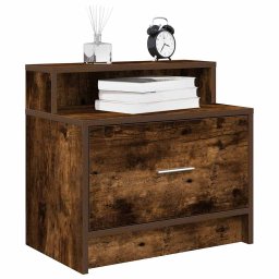 Noptiere cu sertar 2 buc stejar afumat 51x31x47 cm GartenMobel Dekor
