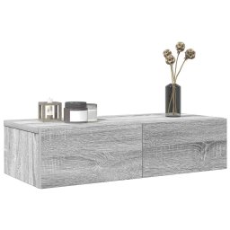 Raft perete cu sertare Gri Sonoma 60x26,5x15cm Lemn prelucrat GartenMobel Dekor