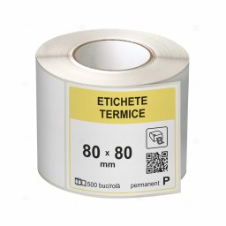 Role etichete termice autoadezive 80x80 mm, 500 etichete rola