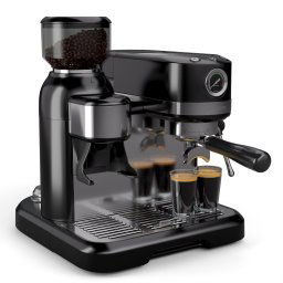 Klarstein Espressor Bella, Vintage, râșniță, 19 bari, spumator de lapte, manometru, 1150 W (TK57-BellaCafePressB)