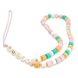 Pandantiv telefon Guess Heishi Beads, culoare roz