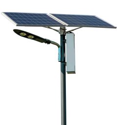 Stalp de iluminat stradal PNI SL802 cu doua panouri fotovoltaice 2 x 80W, proiector LED 2 x 30W, acumulator 60Ah si stalp de mon