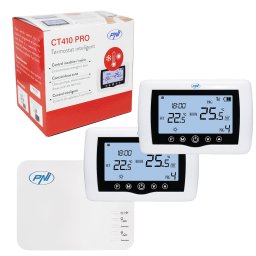 Termostat inteligent PNI CT410 PRO fara fir, cu WiFi, control 2 zone prin Internet, pentru centrale termice, pompe, electrovalve