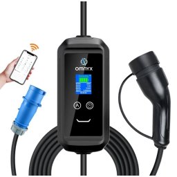 Omnyx Stație de încărcare pentru vehicule electrice - 7,2 KW, Tip 2, Bluetooth, WiFi, 5m, aplicație mobilă