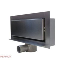 Rigola dus Modern 300mm cu scurgere in perete gratar plat integral otel inox 30 cm
