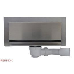 Rigola dus Modern Alpine 300mm cu scurgere in perete gratar plat integral otel inox 30 cm