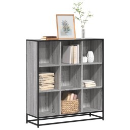Biblioteca, gri sonoma, 97,5x33x107,5 cm, lemn prelucrat/metal GartenMobel Dekor