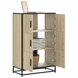 Dulapuru Stejar Sonoma 68x35x106,5 cm lemn si metal prelucrat GartenMobel Dekor