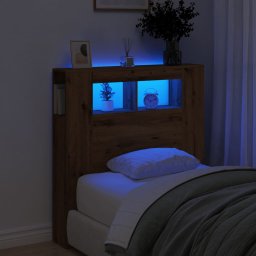 Tablie de pat cu LED, stejar artizanal, 100x18,5x103,5 cm, lemn GartenMobel Dekor