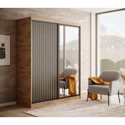 Dulap cu usi glisante 160x205 cm, Delia, ADRK Furniture