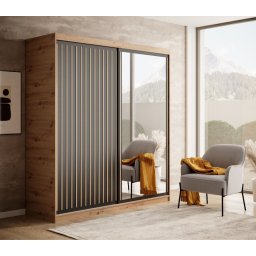 Dulap cu usi glisante 180x205 cm, Delia, ADRK Furniture