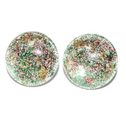 Cercei Christmas Shine cu glitter colorat si foita aurie