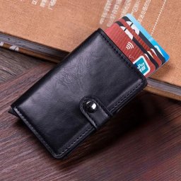 Portofel Negru din piele ecologica Protectie RFID