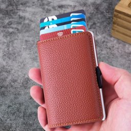 Portofel pentru Carduri Light Brown Slim