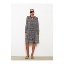 LC Waikiki Tie Collar Straight Long Sleeve Maternity Dress