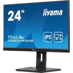 Monitor IPS LED Iiyama 23.8" XUB2493HS-B6, Full HD (1920 x 1080), HDMI, DisplayPort, Boxe, Pivot, 100 Hz, 0.5 ms, Negru