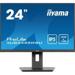 Monitor IPS LED Iiyama 24.1" XUB2495WSU-B7, 1920 x 1200, HDMI, DisplayPort, Boxe, Pivot, 75 Hz, Negru