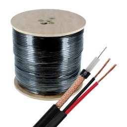 Cablu coaxial RG59 + alimentare 2x0.75, 305m, negru TSY-RG59+2X0.75-B