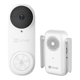 Kit sonerie video EZVIZ, conexiune Wi-Fi, rezolutie 3k, acumulator 5200mAh, PIR detectie miscare, unghi vizualizare ultra-larg, slot SDcard CS-DB2-Pro-3K