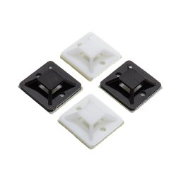 Suport plastic prindere coliere, ALB, 19x19 mm, autoadeziv, 100 buc TAD-1-W
