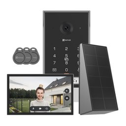 Kit video-interfon, Monitor tactil 7 inch, camera 2K, IR 5m, SDcard, Wi-Fi5, Panou Solar - EZVIZ CS-EP7-3MP-SP