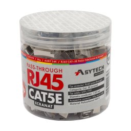 Mufa RJ-45 FTP Cat.5e EZ Passthrough, ecranata, 50µ (100 buc) RJ45M-CAT5-EZ-50U-JAR