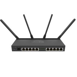 Router 10 x Gigabit, 1 x SFP+ 10Gbps,PoE IN/OUT, RouterOS L5, Wi-Fi - Mikrotik RB4011iGS+5HacQ2HnD-IN