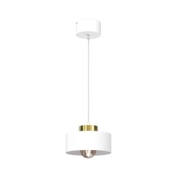 Lustră pe cablu MARTI 1xE27/15W/230V alb/auriu