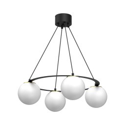 Lustră pe cablu BALLO 4xE27/15W/230V negru/alb