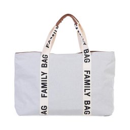 Geantă de voiaj Childhome FAMILY BAG CANVAS alb