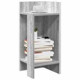 Mese laterale 2 buc cu raft Gri Sonoma 25,5x27x60 cm GartenMobel Dekor
