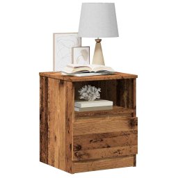 Noptiere, 2 buc., lemn vechi, 40x40x50 cm, lemn prelucrat GartenMobel Dekor