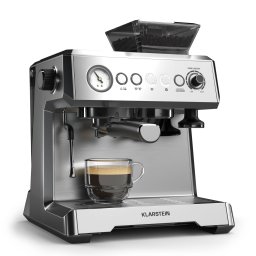 Klarstein Espressor GrandPresso, râșniță de precizie, duză de abur, portafiltru, indicator de presiune, 20 bar. (TK42-GrandPressoSS)