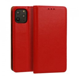 Husa pentru SAMSUNG GALAXY A22 4G, rosu, (piele italiana originala)