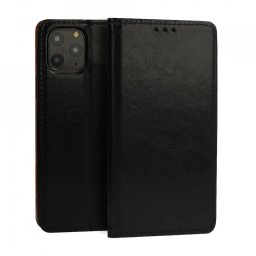 Husa pentru SAMSUNG GALAXY S21, negru, (piele italiana originala)
