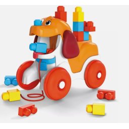 Catel de Tras cu Roti, Mega Bloks + 15 Cuburi