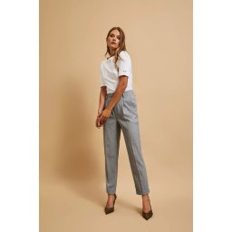 Marisse Gray Suit Trousers With Rolled-Up Legs And Creases