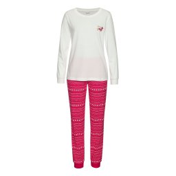 LASCANA Pijama maro deschis / roșu intens / negru / alb