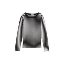 TOM TAILOR DENIM Tricou negru / alb