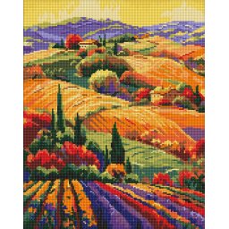 Set goblen cu diamante, cu sasiu, Culorile toamnei, 40x50 cm