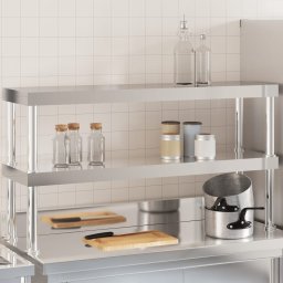 Raft cu 2 niveluri masa de lucru, 110x30x35 cm, otel inoxidabil GartenMobel Dekor