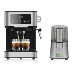Espressor Manual Studio Casa One Touch 1.5L 1100W 15 Bari + Rasnita Cafea Grind Master Del Caffe 60G 220W Inox