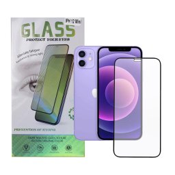 FOLIE STICLA Spacer pentru Iphone 12 Mini, grosime 0.3mm, acoperire totala ecran, strat special anti-ulei si anti-amprenta, Tempered Glass, sticla 9D, duritate 9H "SPPG-AP-IP12M-TG