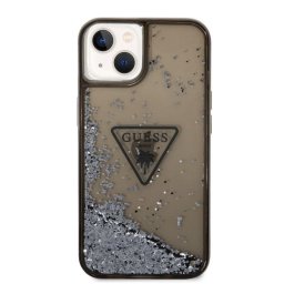 Husa Guess Husa Liquid Glitter Translucent Triangle Logo iPhone 14 Plus Black